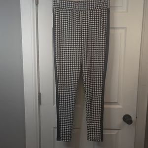 Rainbow 💎 Plus Size Womens Houndstooth Pullon Pant 1X Black/White